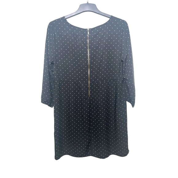 Old Navy Womens Black Polka Dot Dress With Back Zipper Detail Size Large - Picture 2 of 11